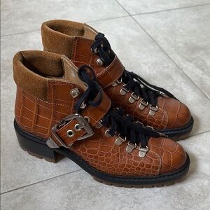 Barbara Bui tan leather hiking boot 36